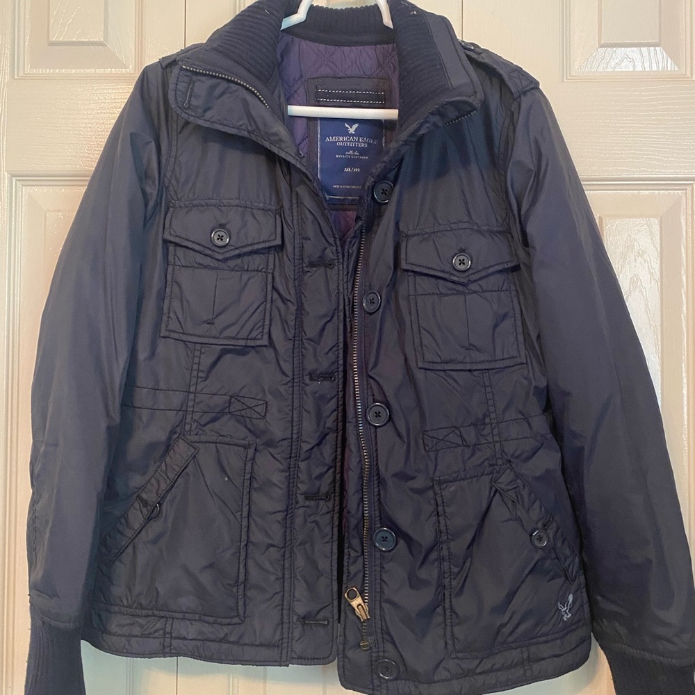 American Eagle Outfitters Navy Jacket l M